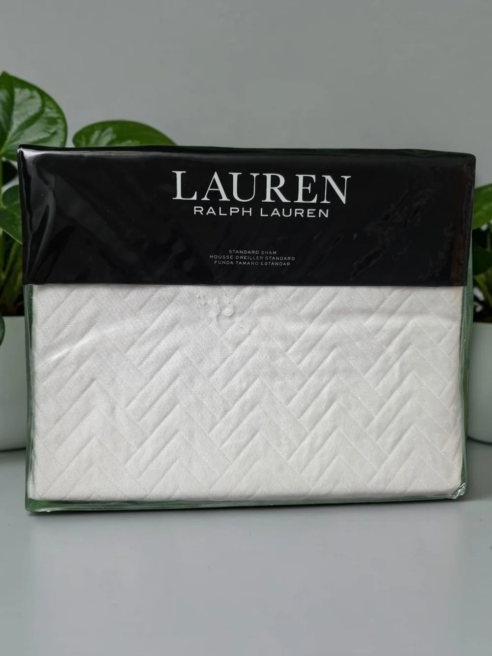 Lauren Ralph Lauren White KAIA Quilted Standard Pillow Sham